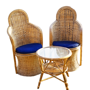 Designed Wicker Chair & Table