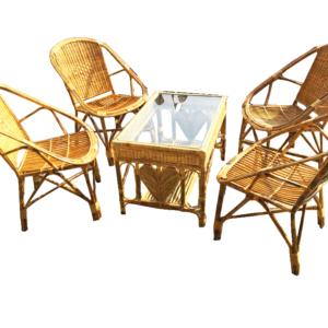 Half Stick Wicker Chair Set