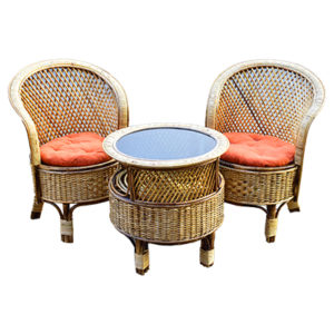Rattan Chair with Table