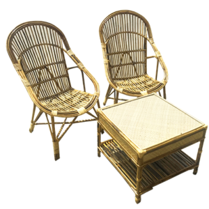 Rattan Comfy Chair with Table