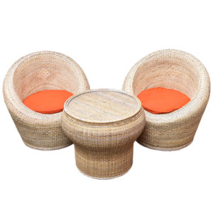 Apple Wicker Sofa with Table