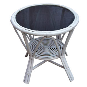 White Cane/Rattan Table