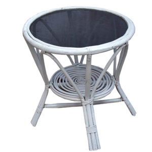 White Cane/Rattan Table