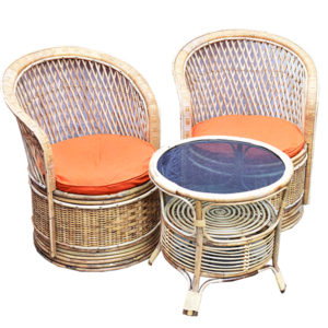 Rattan/Cane Chair Set