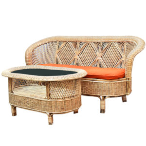 Rattan/Cane Couch Set