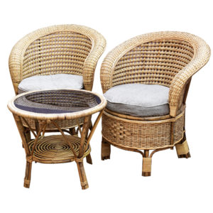 Rattan/Cane Chair Set