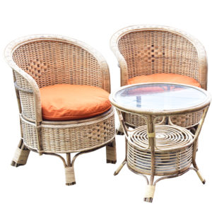 Rattan/Cane Chair Set