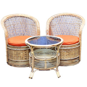 Rattan/Cane Chair Set