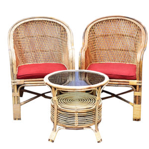 Rattan/Cane Chair Set