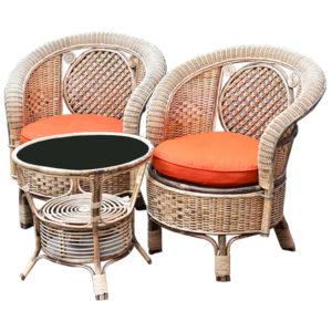 Cane/Rattan Chair Set