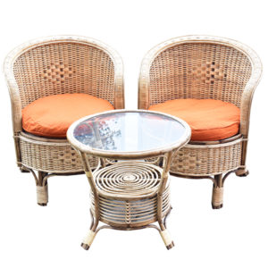 Rattan/Cane Chair Set