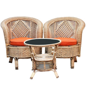 Rattan/Cane Chair Set