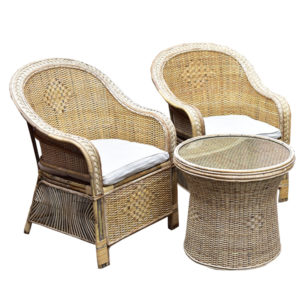 Rattan/Cane Wicker Chair Set