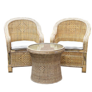 Rattan/Cane Wicker Chair Set