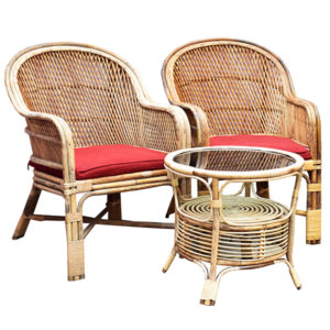 Rattan/Cane Chair Set