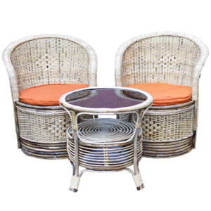 Rattan/Cane Wicker Chair Set