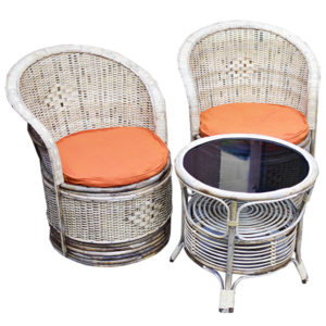 Rattan/Cane Wicker Chair Set