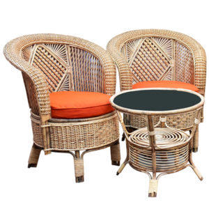 Rattan/Cane Chair Set