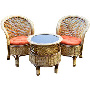 Rattan/Cane Chair Set