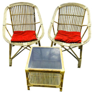 Rattan/Cane Chair Set