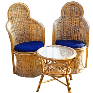 Rattan/Cane Wicker Chair Set