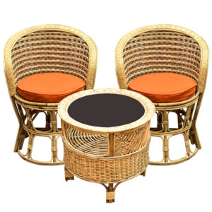 Rattan/Cane Chair Set