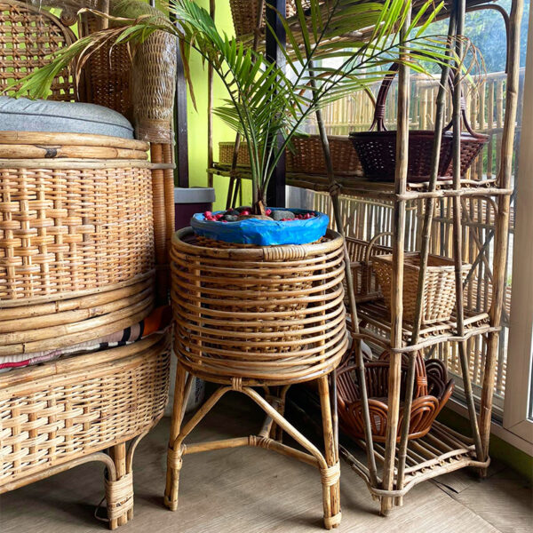 rattan plant stand